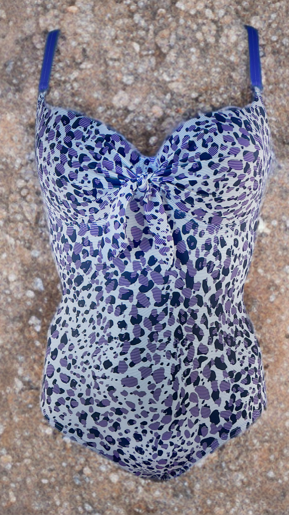 Ολόσωμο μαγιό λεοπάρ μωβ Charlize 626