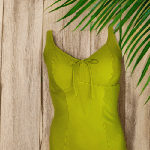 Ολοσωμο μαγιο μουσταρδι Vintage Emilia 610