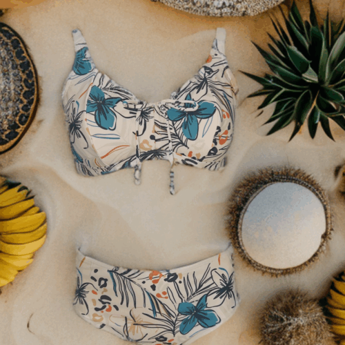 Μαγιό μπικίνι φλοραλ μπεζ Russell 604