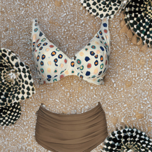 Μαγιό μπικίνι εμπριμέ κυκλοι Vintage 602