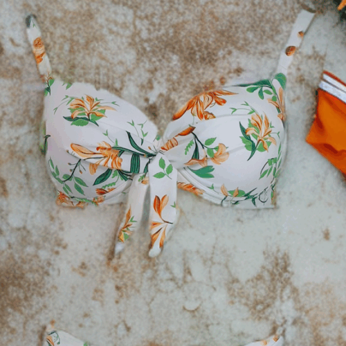 Μαγιό μπικίνι λευκό φλοραλ Cecil 622