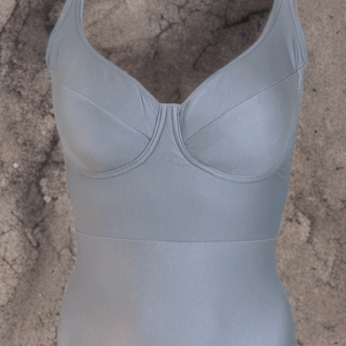 Ολόσωμο μαγιό ασημί Velma 620