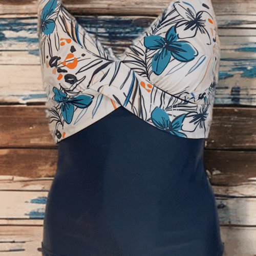 Ολόσωμο μαγιό φλοραλ μπλεζ Crosley 628