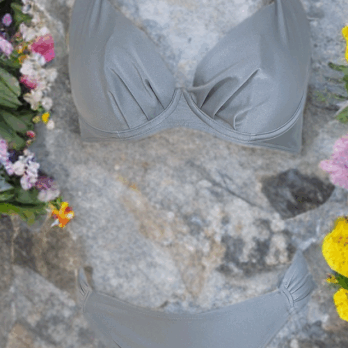 Μαγιό μπικίνι ασημί Costa 614