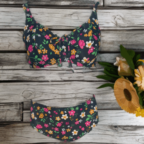 Μαγιό μπικίνι φλοραλ μαύρο Russell 604
