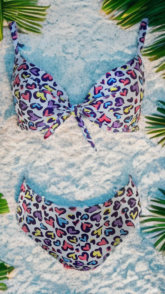 Μαγιό Μπικίνι Εμπριμέ Καρδιές Amy 704