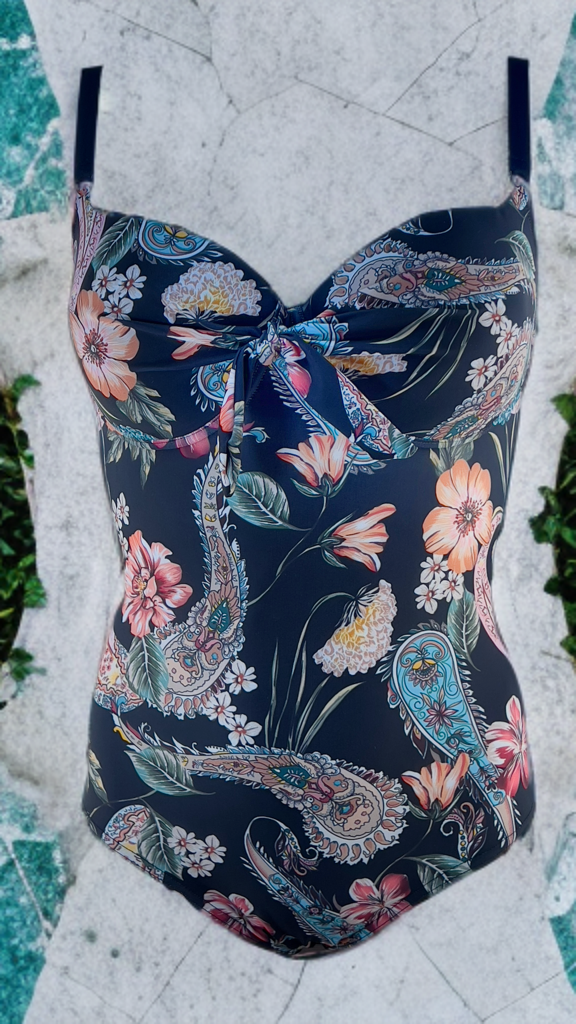 Ολόσωμο μαγιό λαχουρια μαύρο  Charlize 626