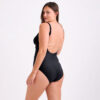 Ολόσωμο Μαγιό Μαύρο Κρουαζέ Plus Size