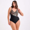 Ολόσωμο Μαγιό Leopard Black Plus Size