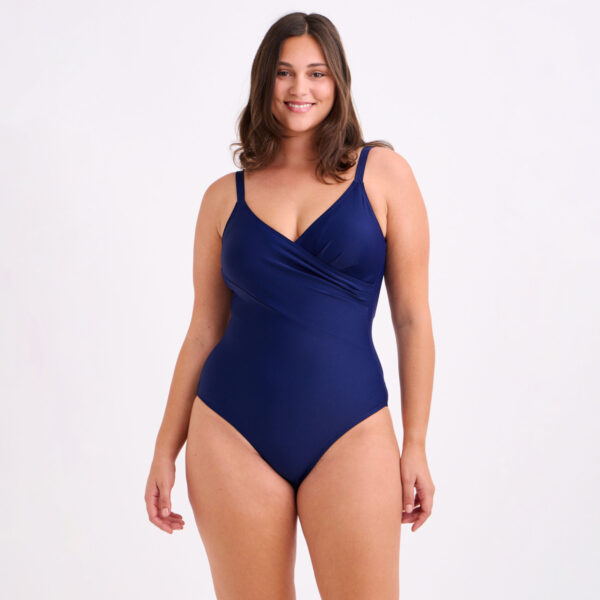 Ολόσωμο Μαγιό Navy Κρουαζέ Plus Size