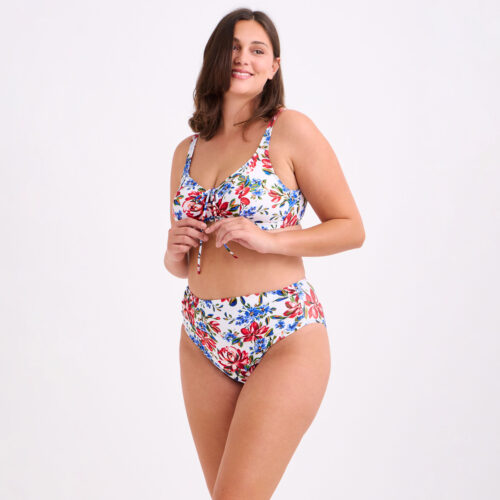 Μπικίνι Floral με Ψηλόμεσο Σλιπ