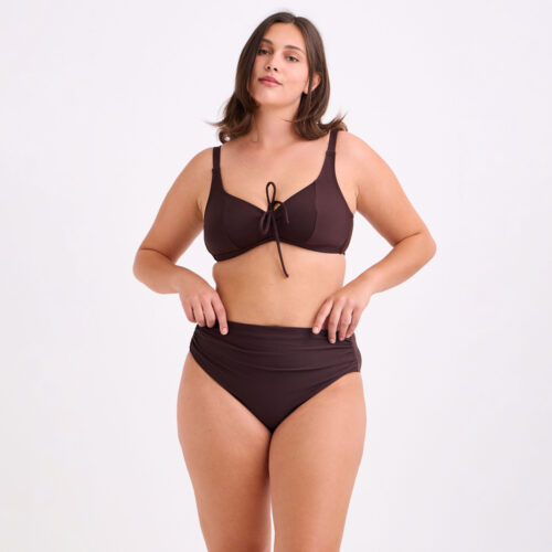 Μπικίνι Chocolate με Κορδόνι στο Μπούστο Plus Size