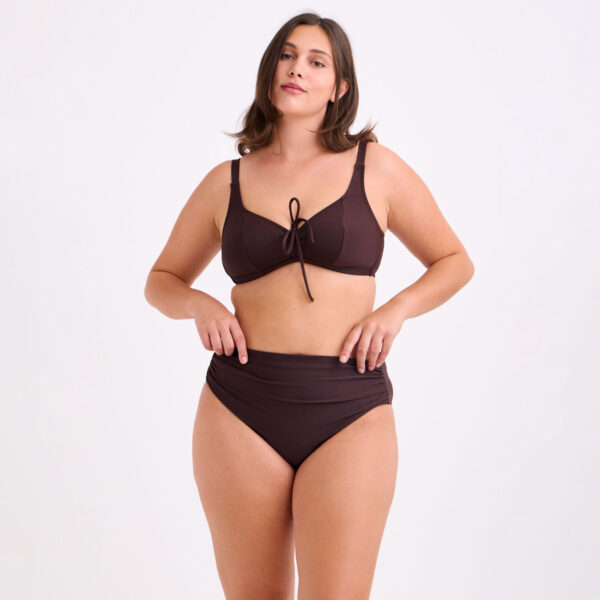 Μπικίνι Chocolate με Κορδόνι στο Μπούστο Plus Size