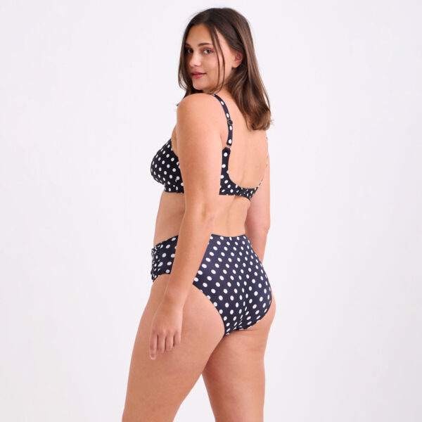 804P_2 Μπικίνι Ασπόμαυρο Πουά Plus Size