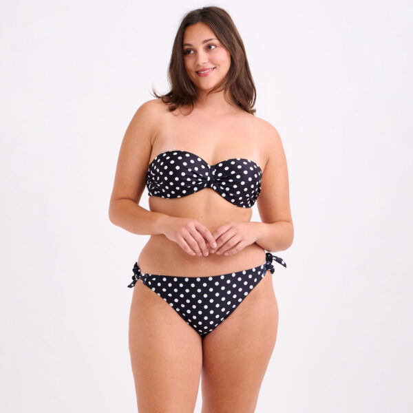 Strapless Μπικίνι με ασπόμαυρο πουά