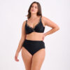 Μπικίνι Black Ruffle με Ψηλόμεσο Σλιπ