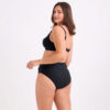Μπικίνι Black Ruffle με Ψηλόμεσο Σλιπ