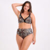 Μπικίνι Leopard Ruffle με Ψηλόμεσο Σλιπ