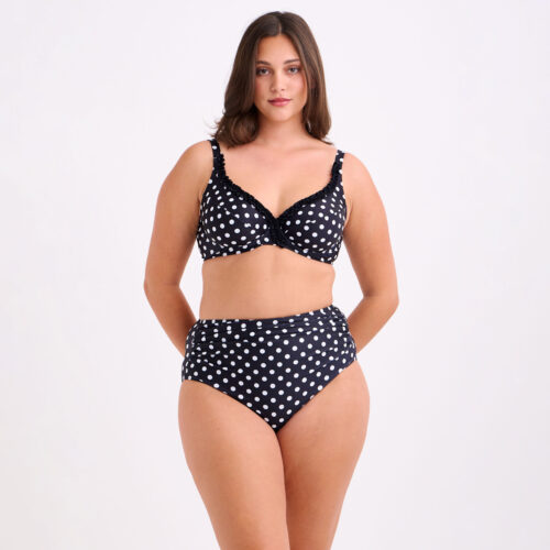 Μπικίνι Polka Dot με Ψηλόμεσο Σλιπ