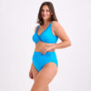 Μπικίνι Turquoise Ruffle με Ψηλόμεσο Σλιπ
