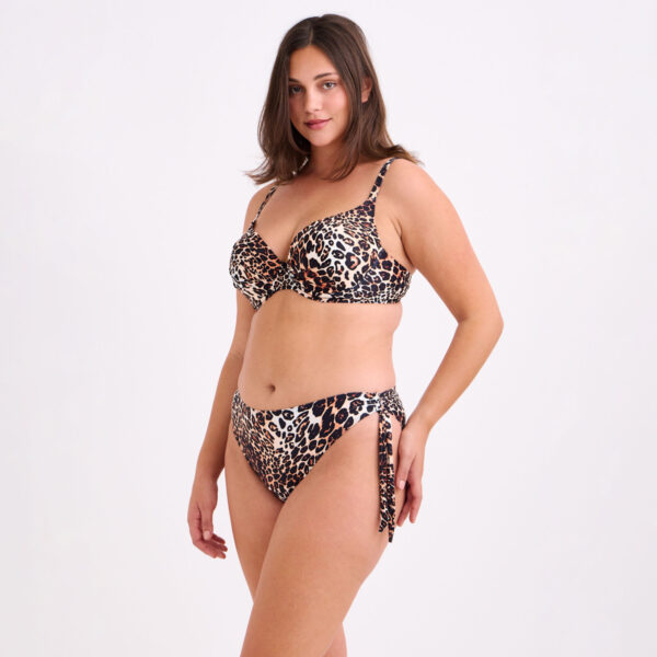 820L_1 Μπικίνι Leopard Print με Δέσιμο στα Πλαϊνά